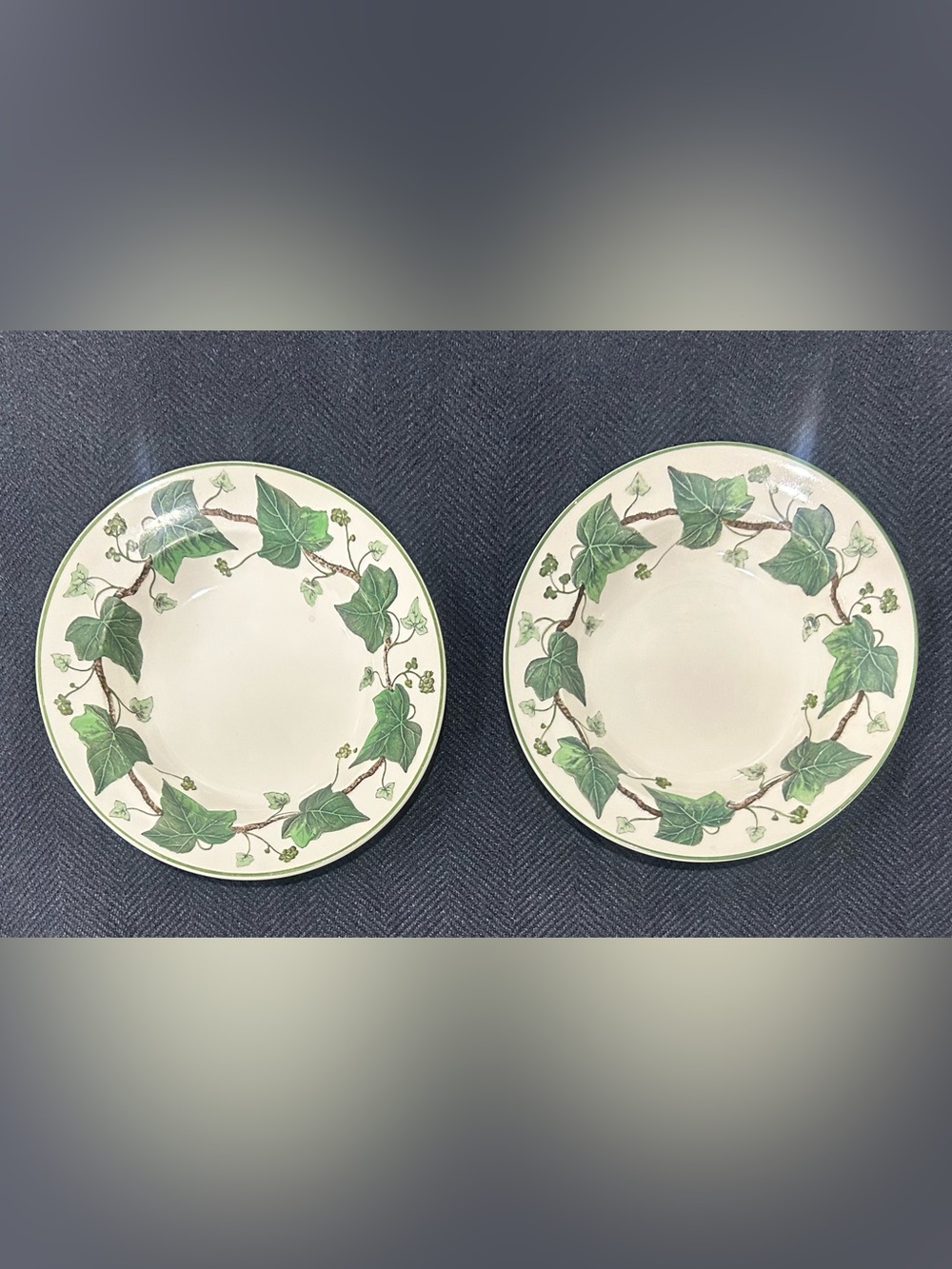Lot Of 2 Wedgwood Napoleon Ivy 9” Rimmed Soup Bowl England Queenswear